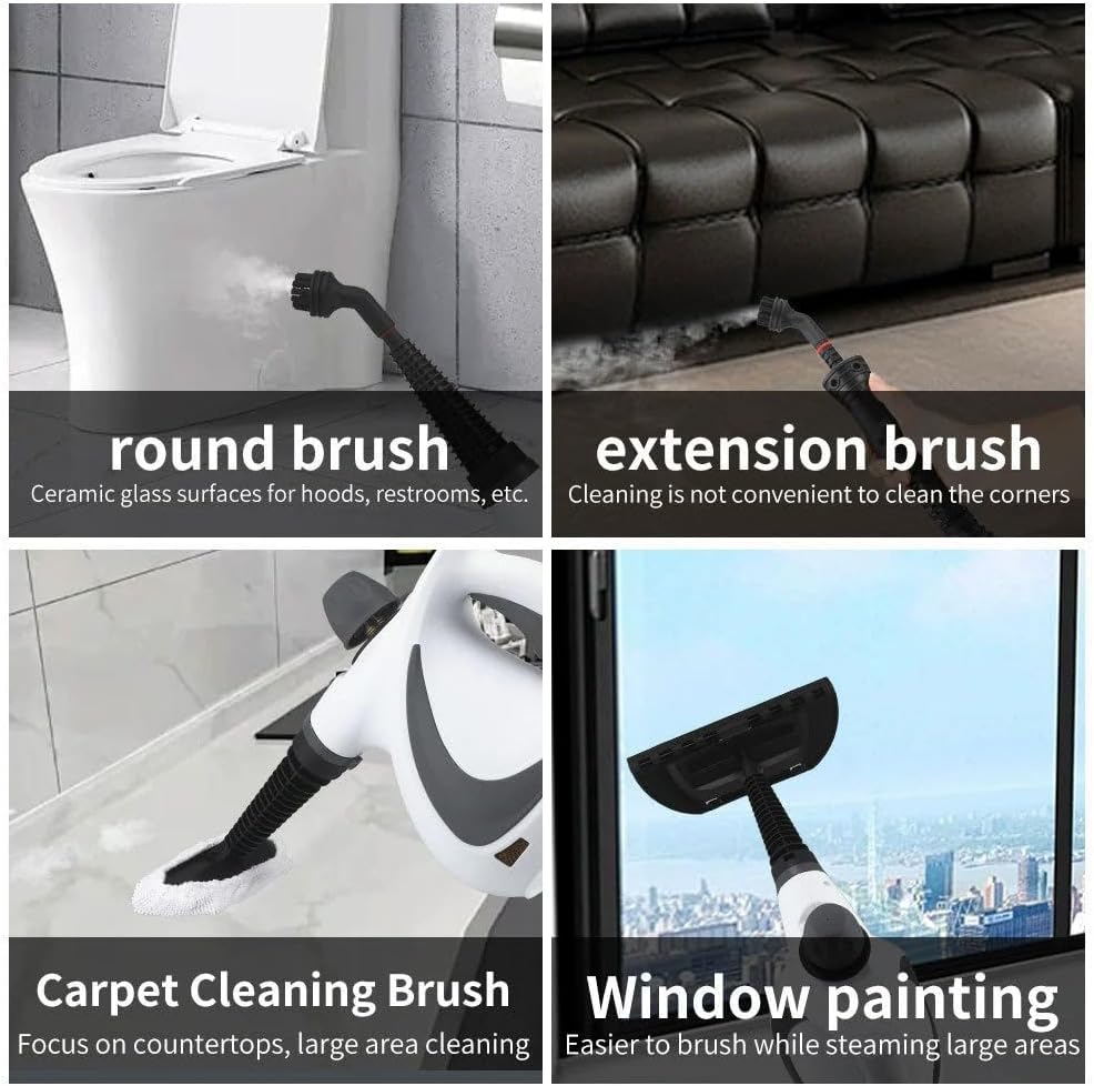 Sakerplus Steam Cleaner for Home Cleaning|Saker Handheld Portable Steamy Clean Pro 2025 for Car,Bathroom,Kitchen,Furniture,Couch,Carpet,Tile|Multiple Nozzles Kit|Chemical-Free (1Set+1 Fiber Cloth)