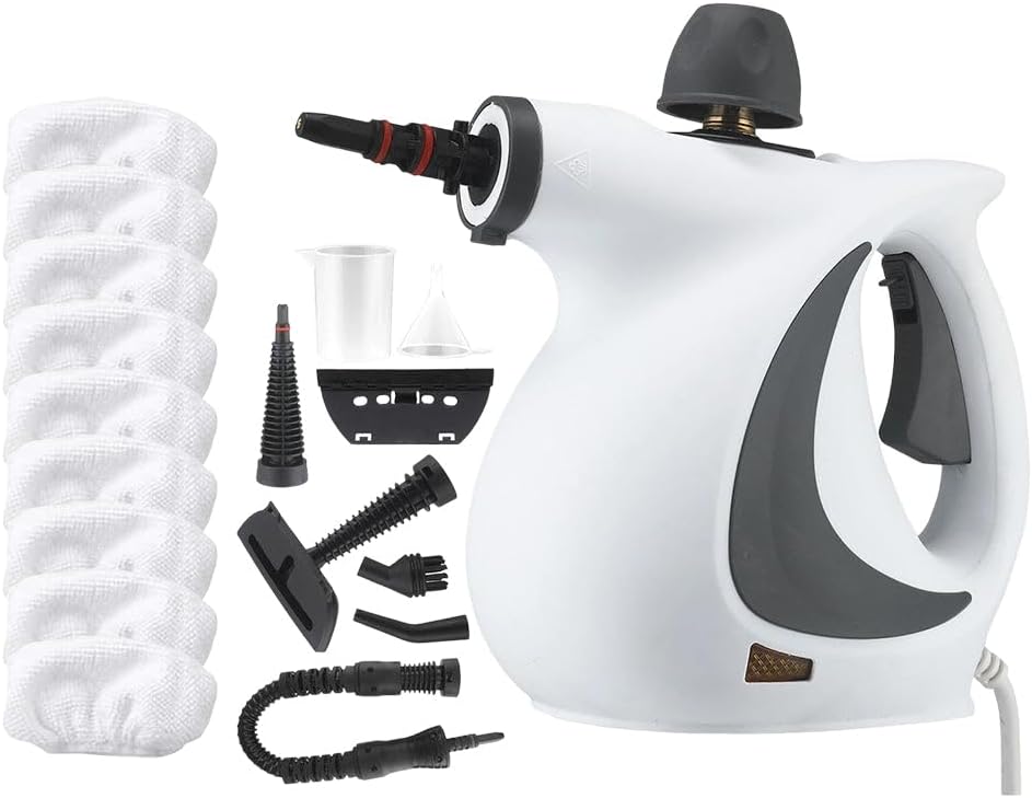 Sakerplus Steam Cleaner for Home Cleaning|Saker Handheld Portable Steamy Clean Pro 2025 for Car,Bathroom,Kitchen,Furniture,Couch,Carpet,Tile|Multiple Nozzles Kit|Chemical-Free (1Set+1 Fiber Cloth)
