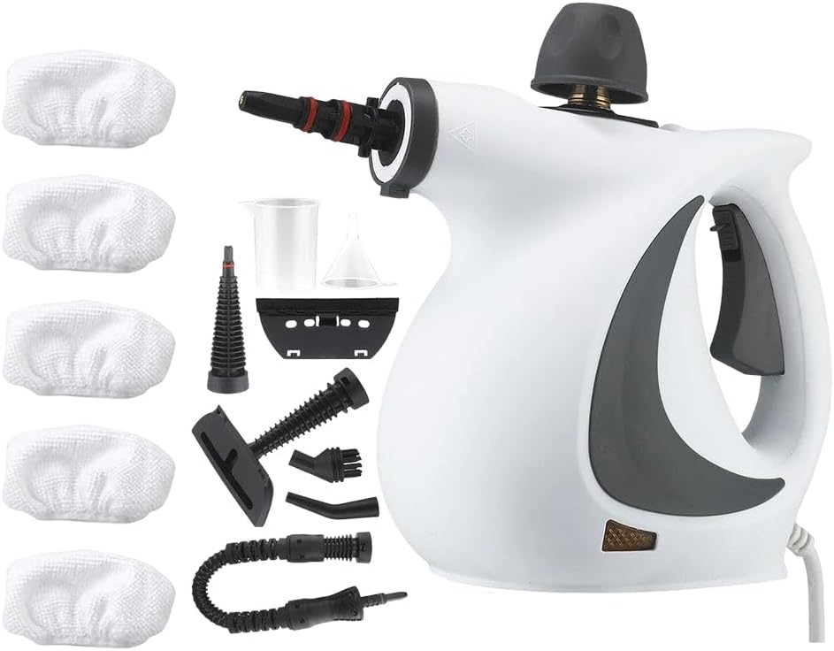 Sakerplus Steam Cleaner for Home Cleaning|Saker Handheld Portable Steamy Clean Pro 2025 for Car,Bathroom,Kitchen,Furniture,Couch,Carpet,Tile|Multiple Nozzles Kit|Chemical-Free (1Set+1 Fiber Cloth)