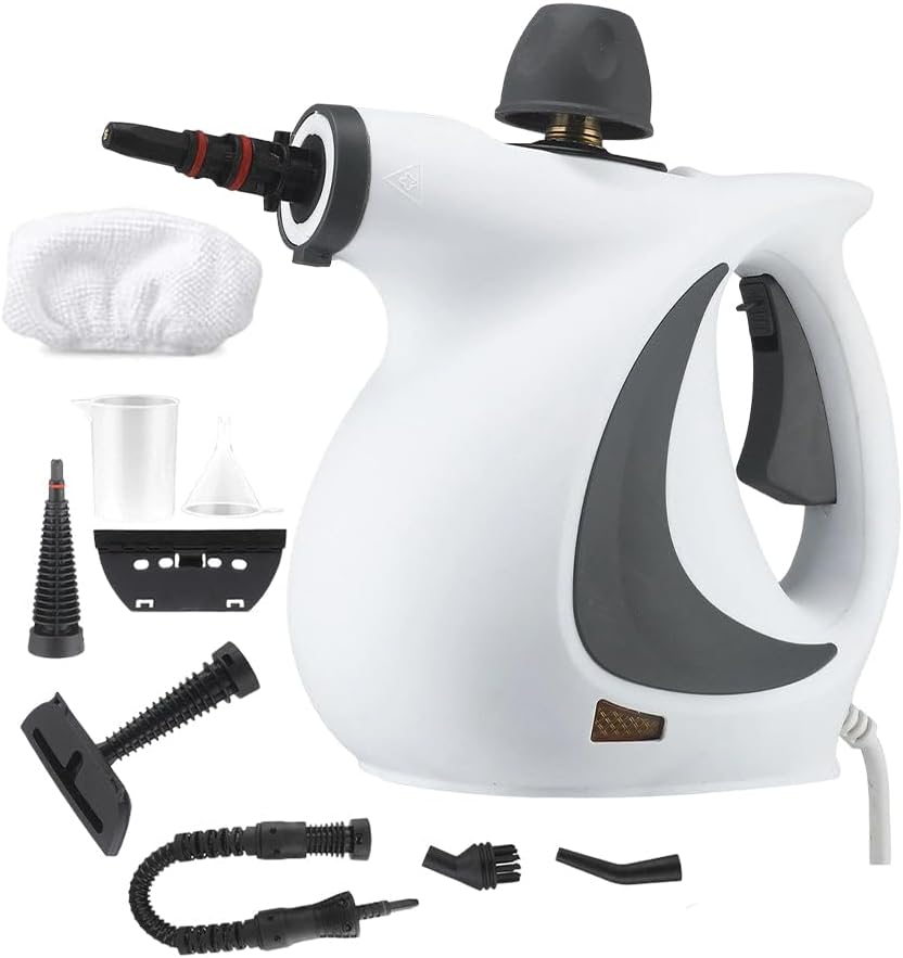 Sakerplus Steam Cleaner for Home Cleaning|Saker Handheld Portable Steamy Clean Pro 2025 for Car,Bathroom,Kitchen,Furniture,Couch,Carpet,Tile|Multiple Nozzles Kit|Chemical-Free (1Set+1 Fiber Cloth)