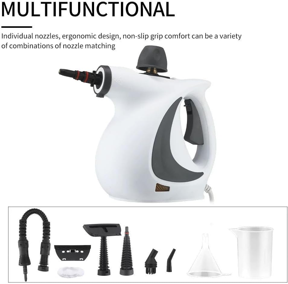 Sakerplus Steam Cleaner for Home Cleaning|Saker Handheld Portable Steamy Clean Pro 2025 for Car,Bathroom,Kitchen,Furniture,Couch,Carpet,Tile|Multiple Nozzles Kit|Chemical-Free (1Set+1 Fiber Cloth)