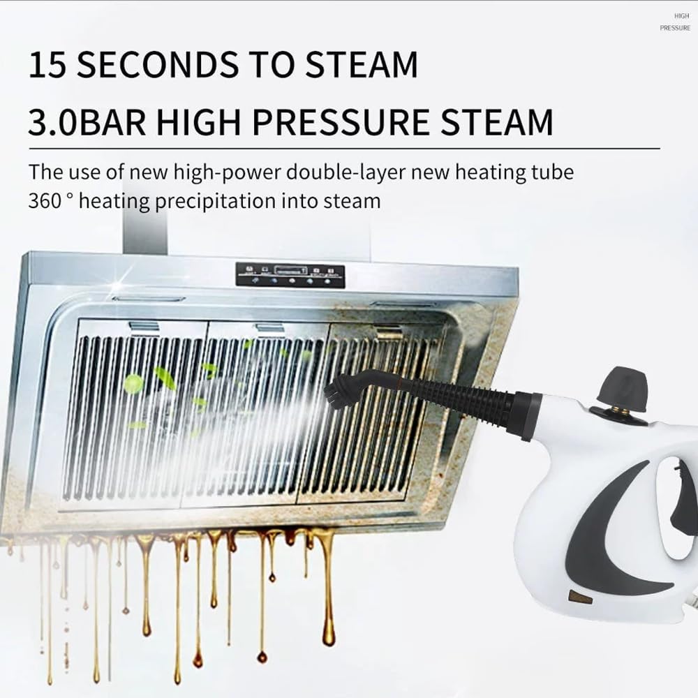 Sakerplus Steam Cleaner for Home Cleaning|Saker Handheld Portable Steamy Clean Pro 2025 for Car,Bathroom,Kitchen,Furniture,Couch,Carpet,Tile|Multiple Nozzles Kit|Chemical-Free (1Set+1 Fiber Cloth)