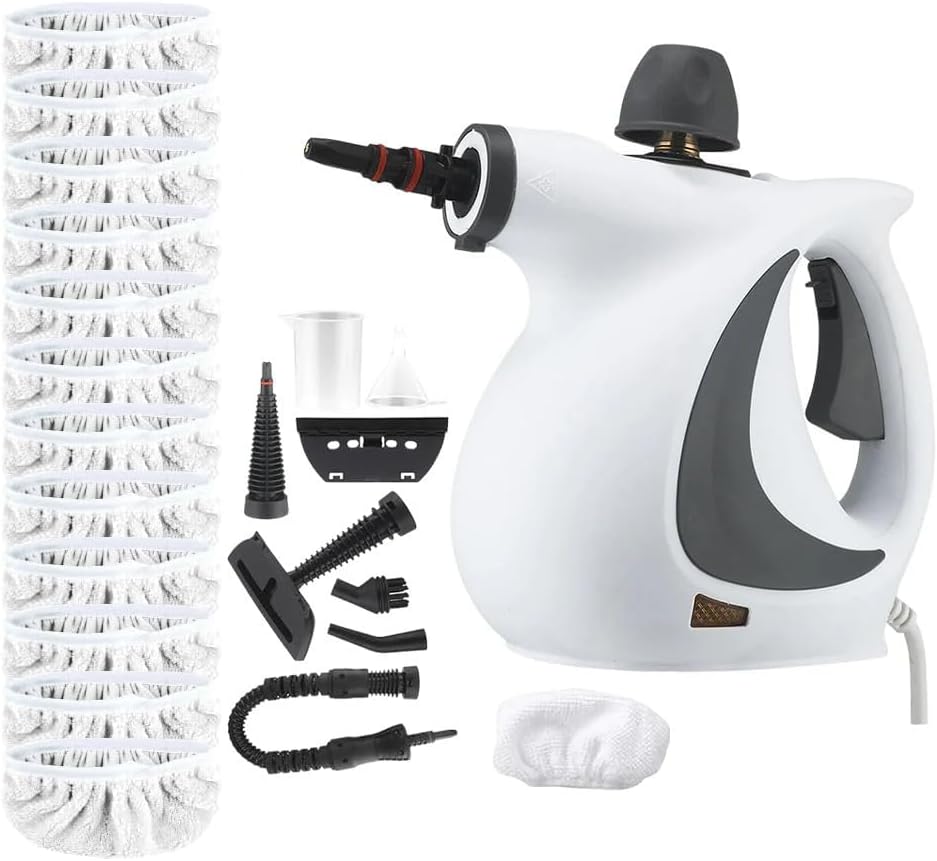 Sakerplus Steam Cleaner for Home Cleaning|Saker Handheld Portable Steamy Clean Pro 2025 for Car,Bathroom,Kitchen,Furniture,Couch,Carpet,Tile|Multiple Nozzles Kit|Chemical-Free (1Set+1 Fiber Cloth)
