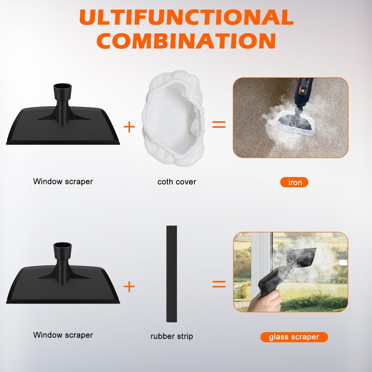 Steam Cleaner for Home & Car-2500W Portable Handheld Steamer for Cleaning with 3-Level Handle, 15s Heat-Up, Large Tank, 16 Accessories - Clean Grease, Grout, Tile, Floor, Couch, Dirt, Furniture