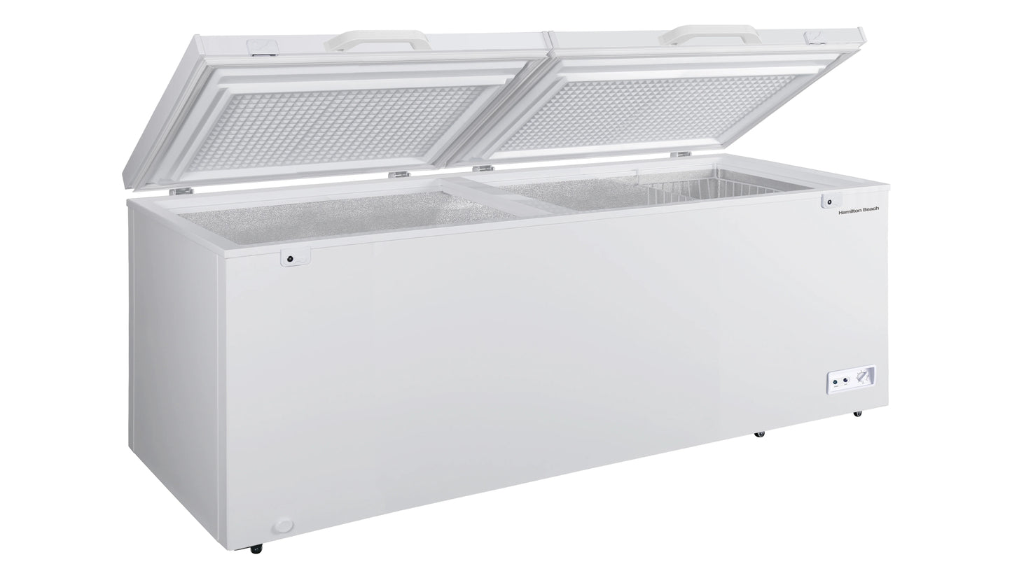 hilton beach 21 cu. ft. chest freezer, double doors, hz9212, white